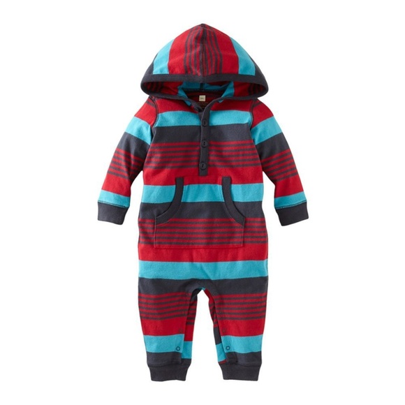 Tea Collection Other - Tea Collection Bund Stripe Hooded Romper